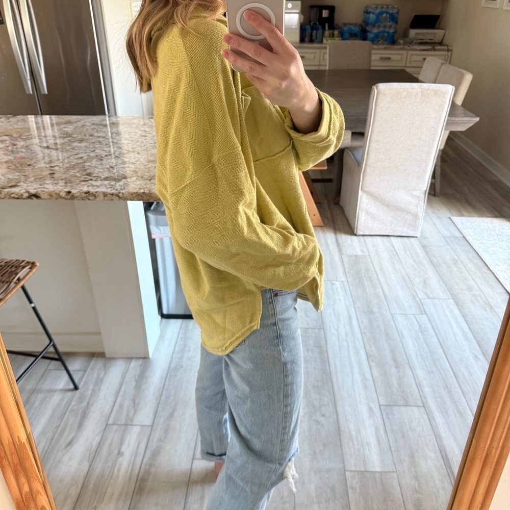 American Eagle Oversized Henley Pullover Sweatshirt Medium - Picture 3 of 7